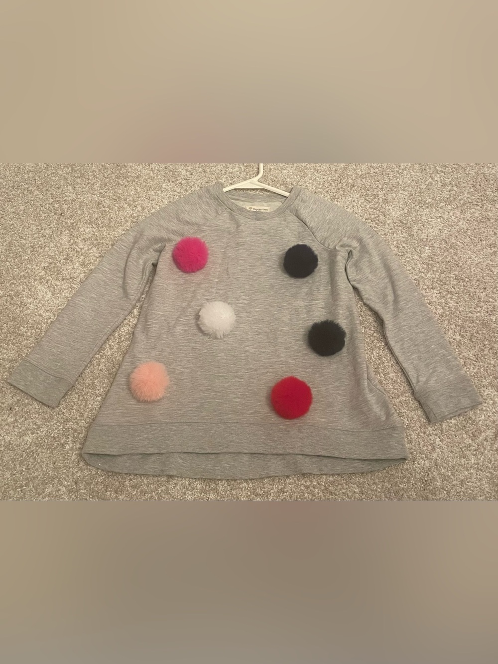 Tucker + Tate Girls Gray Pom Pom Sweatshirt Tunic – Size 7